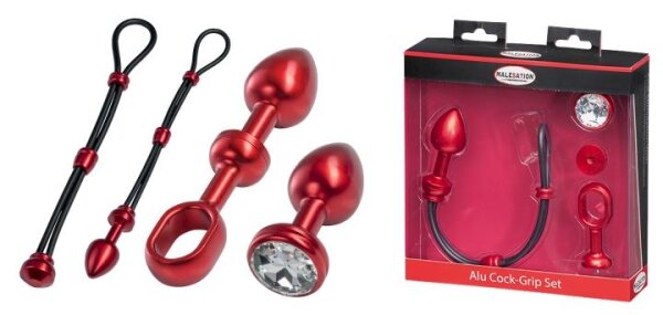 MALESATION Alu-Cock-Grip Set klein, rot