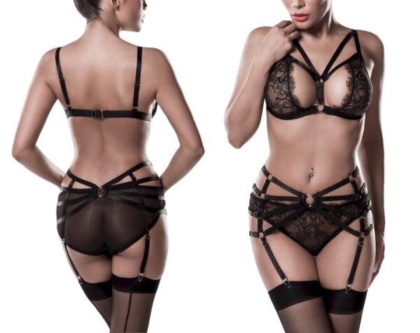 GREY VELVET Harness-Straps Set L-XL