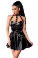 SARESIA Ausgestelltes Wetlook Kleid L