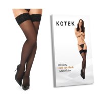 KOTEK Halterlose Strümpfe H011 schwarz L/XL