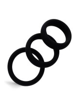 Rude Rider Silicone 3-Ring-Set Black