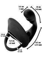 Rude Rider Ass Plug/Jock Lock Cockring Silicone Black