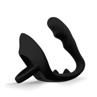 Rude Rider Ass Plug/Jock Lock Cockring Silicone Black