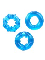 Rude Rider Soft Cock Rings Ice Blue (3-Ring-Set)