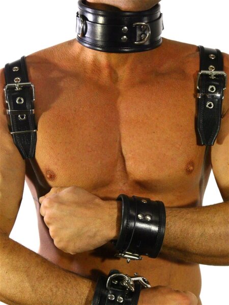 Rude Rider Shoulder Backstrap Harness Leather Black/Black