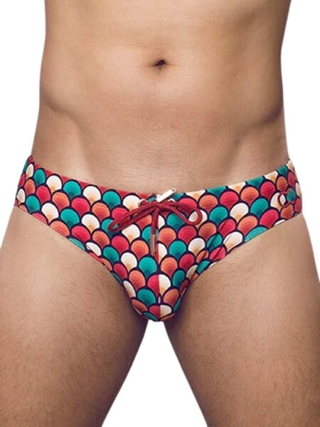 2Eros Print V10 Swim Brief Retro Red