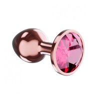 Butt Plug Diamond Ruby Shine L Rose Gold