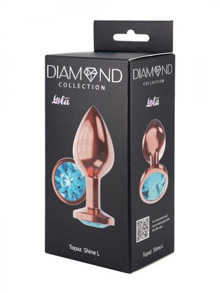 Butt Plug Diamond Topaz Shine L Rose Gold