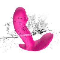 Foxshow - Stimulator - Silicone Panty Vibrator and Pulsator USB 10 Function / Heating - Pink