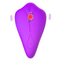 Foxshow - Stimulator - Silicone Panty Vibrator and Pulsator USB 10 Function / Heating - Purple