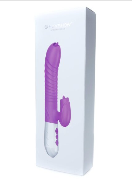 Foxshow - Vibrator - Silicone Vibrator USB 7 Function and Thrusting Function / Heating, pink