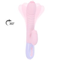 Foxshow - Vibrator - Silicone Vibrator USB 7 Function and Thrusting Function / Heating, pink