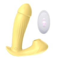 Foxshow - Stimulator - Silicone Panty Vibrator USB, 7 vibrations, Heating function, 7 Frequency Of Sucking