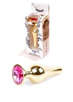 Plug-Jewelery Gold BUTT PLUG- Pink