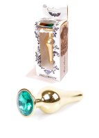 Plug-Jewelery Gold BUTT PLUG- Green