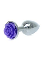 Silver Plug - Jewelery With Rose - Purple