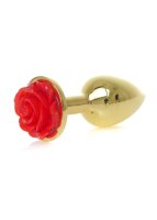 Gold Plug - Jewelery With Rose - Red