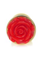 Gold Plug - Jewelery With Rose - Red