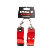 Kinkster - Vegan Leather - Handmade - Handcuffs red