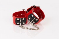 Kinkster - Vegan Leather - Handmade - Anklecuffs red