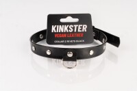 Kinkster - Vegan Leather - Handmade - Collar 2 spikes black