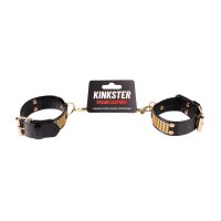 Kinkster - Vegan Leather - Handmade - Handcuffs gold...