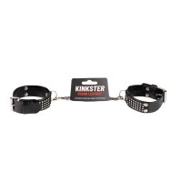 Kinkster - Vegan Leather - Handmade - Handcuffs silver...