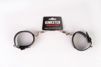 Kinkster - Vegan Leather - Handmade - Handcuffs silver...