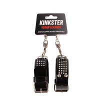 Kinkster - Vegan Leather - Handmade - Anklecuffs silver...