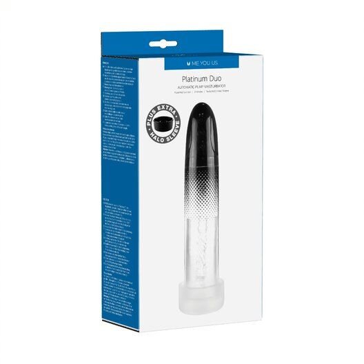 Me You Us Platinum Duo Automatic Pump Masturbator Clear/Black