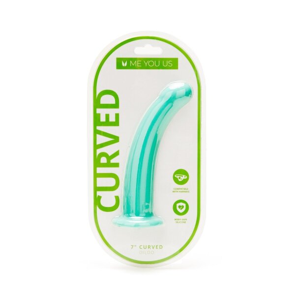 Me You Us 7" Aqua Curved Silicone Dildo