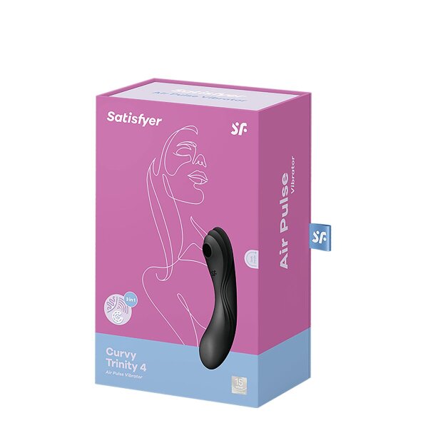 Curvy Trinity 4 - Einführbarer Luftdruck-Vibrator - Schwarz