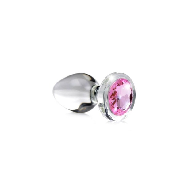 Pink Gem - Glass Anal Plug - Small