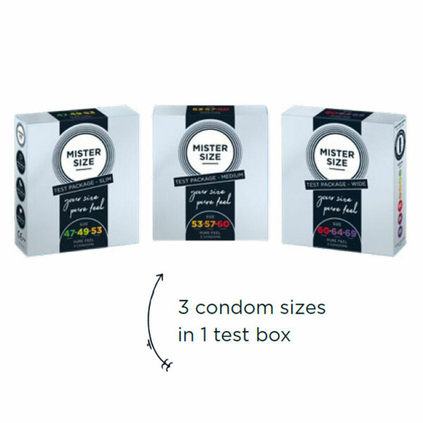 Pure Feel - Test Package Medium - Condoms 53, 57, 60 mm - 3 Pieces