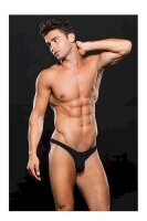 MICROFIBER LOWRISE ZIP THONG BLACK S/M