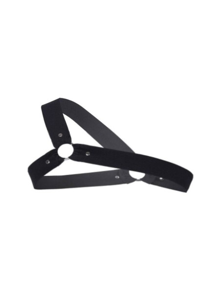 Rude Rider Elastic Gladiator Harness w/Ring Black