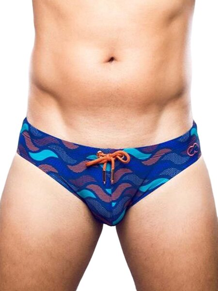 2Eros Print Swim Briefs V10 Ocean Blue