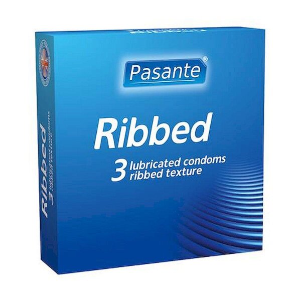 Pasante Ribbed condoms 3pcs