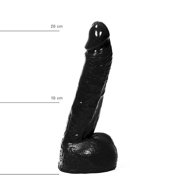 All Black Realistischer Dildo 22 cm in Schwarz