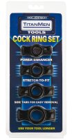 TitanMen Cock Ring Set 4pcs black