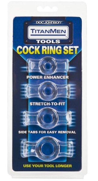 TitanMen Cock Ring Set 4pcs clear