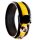 3 Snap Leather Cock Ring - Black | Yellow