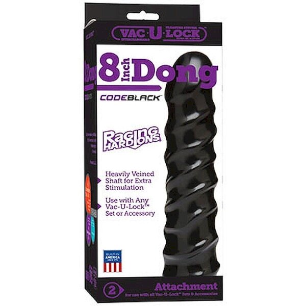 Vac-U-Lock - CodeBlack - Raging Hard-Ons Dong - 8.00 inch |